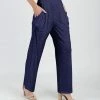 Lily | Navy & Blue Bubble Wide-Leg Pants - Women