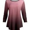 Lily | Burgundy & Mauve Ombré Swing Tunic - Plus