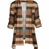 Lily | Brown & Beige Stripe Open Cardigan - Women & Plus