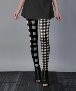 Lily | Black & White Buffalo Check Gingham Leggings - Women