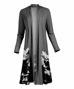 Lily | Gray & Black Floral Duster - Women & Plus