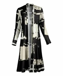 Lily | Gray & Cream Abstract Duster - Women & Plus