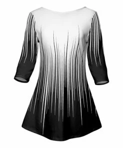 Lily | White & Black Abstract Boatneck Tunic - Women & Plus