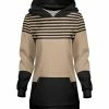 Lily | Black & Beige Stripe Kangaroo Pocket Hoodie - Women & Plus