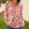 Lily | Pink & White Polka Dot Long-Sleeve V-Neck Tunic - Plus