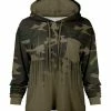 Lily | Green & Brown Camo Chest Pocket Hoodie - Women & Plus