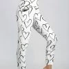 Lily | White & Black Heart Pocket Leggings - Women