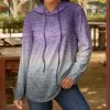 Lily | Purple & Gray Ombré Drawstring Hoodie - Women & Plus