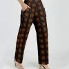 Lily | Brown & Black Plaid High-Waist Wide-Leg Pants - Women & Plus