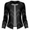 Lily | Black & Gray Chevron Open Blazer - Women & Plus