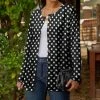 Lily | Black & White Polka Dot Button-Up Cardigan - Women & Plus