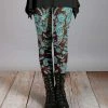 Lily | Brown & Turquoise Floral Leggings - Women