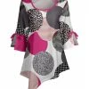Lily | Gray & Pink Animal-Print Abstract Bow-Accent Asymmetrical Tunic - Plus