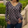 Lily | Gray & Pink Polka Dot Long-Sleeve V-Neck Tunic - Women