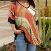 Lily | Orange & Black Abstract Layered Half-Sleeve V-Neck Tunic - Women