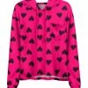 Lily | Pink & Black Heart Chest-Pocket Hoodie - Women & Plus