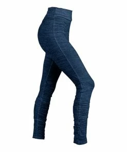 Lily | Navy Blue Ruched High-Waist Leggings - Women