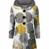 Lily | Yellow & Gray Abstract Polka Dot Velvet Button-Front Hoodie - Women & Plus