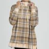 Lily | Beige & Blue Plaid Cowl Neck Sweatshirt - Women & Plus
