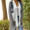 Lily | Blue & Heather Gray Patchwork Pocket Open Cardigan - Women & Plus