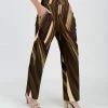 Lily | Brown & Cream Abstract High-Waist Wide-Leg Pants - Women & Plus