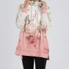 Lily | White & Pink Floral Cowl Neck Sweatshirt - Women & Plus