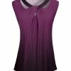 Lily | Dark Purple & Black Stripe Cutout Twist-Front Sleeveless Tunic - Women & Plus