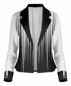 Lily | Black & White Stripe Notch-Lapel Blazer - Women & Plus