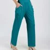 Lily | Teal High-Waist Wide-Leg Pocket Pants - Women & Plus