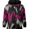 Lily | Black & Purple Abstract Chest-Pocket Hoodie - Women & Plus