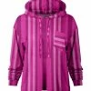 Lily | Pink & Purple Stripe Chest-Pocket Hoodie - Women & Plus