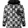 Lily | Black & White Checkerboard Hearts Chest-Pocket Hoodie - Women & Plus