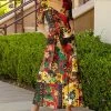 Lily | Red & Yellow Floral Tie-Waist Surplice Maxi Dress - Women