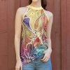 Lily | Yellow & Purple Paisley High-Neck Sleeveless Tunic - Women & Plus