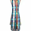 Lily | Blue & Rust Plaid Hi-Low Maxi Dress - Women & Plus