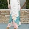 Lily | White & Pink Floral Button-Accent Maxi Skirt - Women & Plus