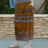 Lily | Brown & Gray Abstract Pocket Maxi Skirt - Women & Plus