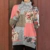 Lily | Pink & Gray Floral Patchwork Drawstring Pullover - Women & Plus
