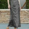 Lily | Dark Gray Marled Button-Accent Maxi Skirt - Women & Plus
