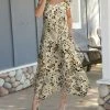 Lily | Cream & Brown Lace-Print Jaguar Handkerchief Maxi Dress - Women & Plus