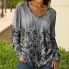 Lily | Gray & Black Floral Long-Sleeve V-Neck Tunic - Women & Plus