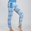 Lily | Blue & Aqua Plaid High-Waist Pocket Leggings - Women & Plus