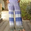 Lily | Lavender & Gray Wide Stripe Pocket Wide-Leg Pants - Women & Plus