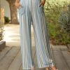 Lily | Gray & Brown Stripe Pocket Wide-Leg Pants - Women & Plus