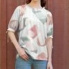 Lily | Turquoise & Rose Abstract Ruffle-Neck Tunic - Women & Plus