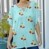 Lily | Aqua & Red Fruit Tie-Neck Tunic - Women & Plus