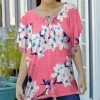 Lily | Pink & White Floral Tie-Neck Tunic - Women & Plus