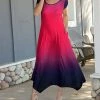 Lily | Pink & Purple Ombré Pocket Handkerchief Maxi Dress - Women & Plus