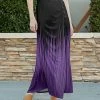 Lily | Black & Purple Ombré Button-Accent Maxi Skirt - Women & Plus