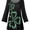 Lily | Black & Green Gingham Clover Boatneck Tunic - Women & Plus
